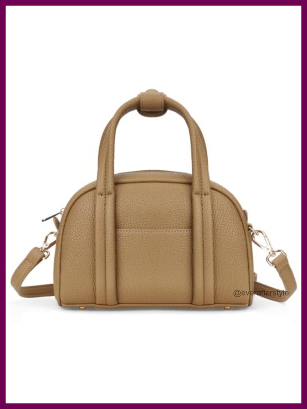 Mini Dome Satchel Pebbled Vegan Leather Top Handle Crossbody Purse